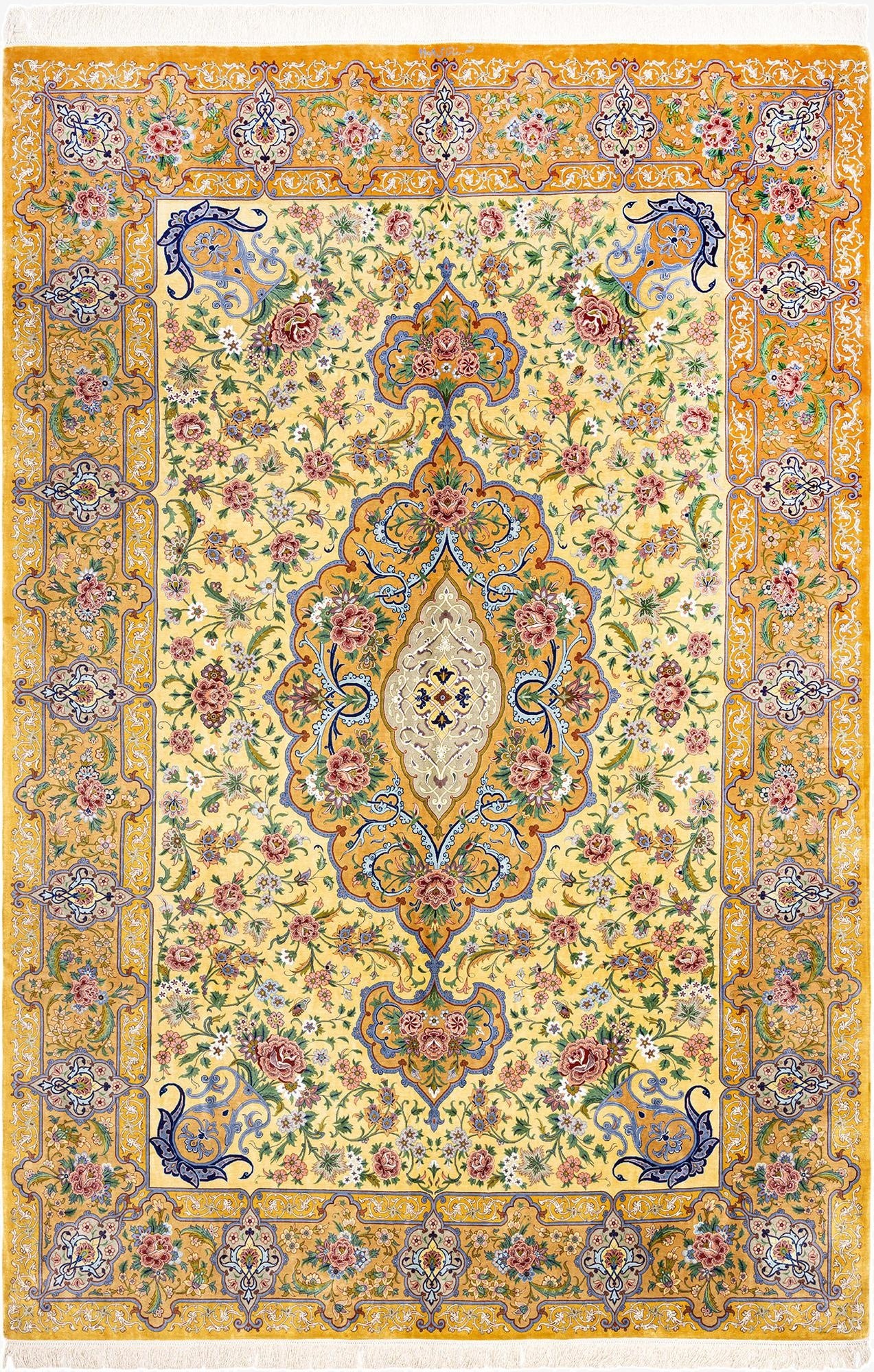 6' 6 x 9' 11 Ghom Silk Rug