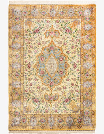 6' 8 x 9' 9 Ghom Silk Rug