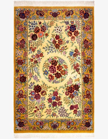3' 4 x 5' 2 Ghom Silk Rug