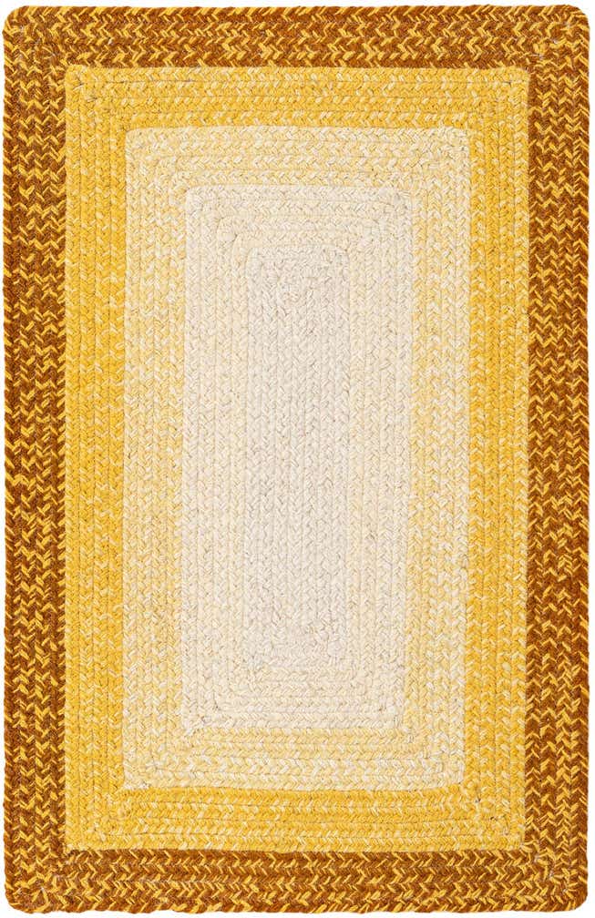 2' x 3' 1 Handmade Hand Braided Wool Rug