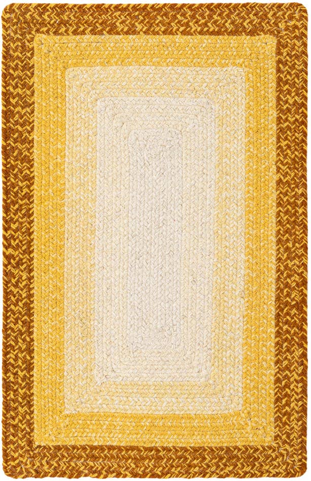 Detail image of 2' x 3' 1 Handmade Hand Braided Wool Rug