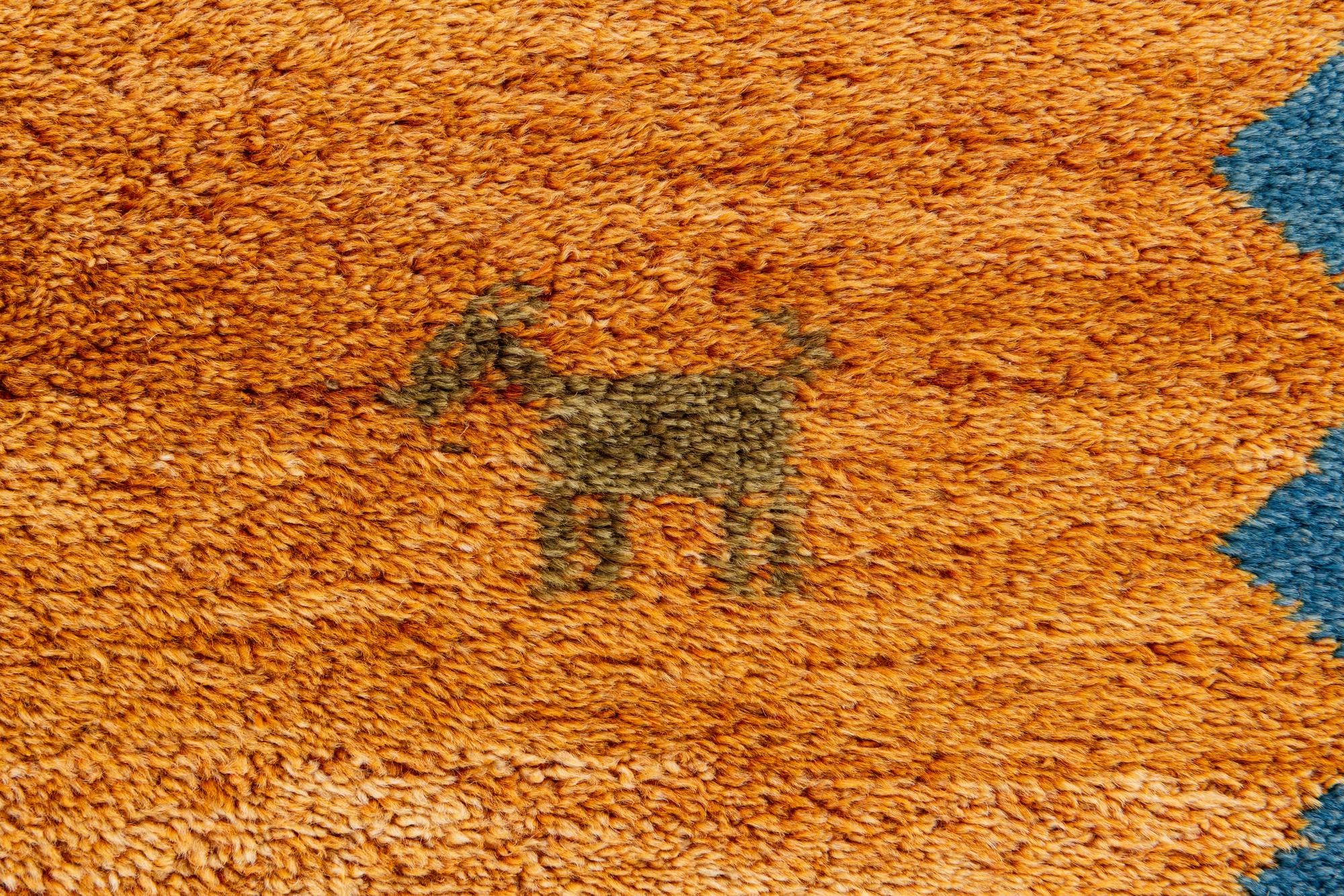 7' 2 x 9' 10 Hand Knotted Indo Gabbeh Wool Rug