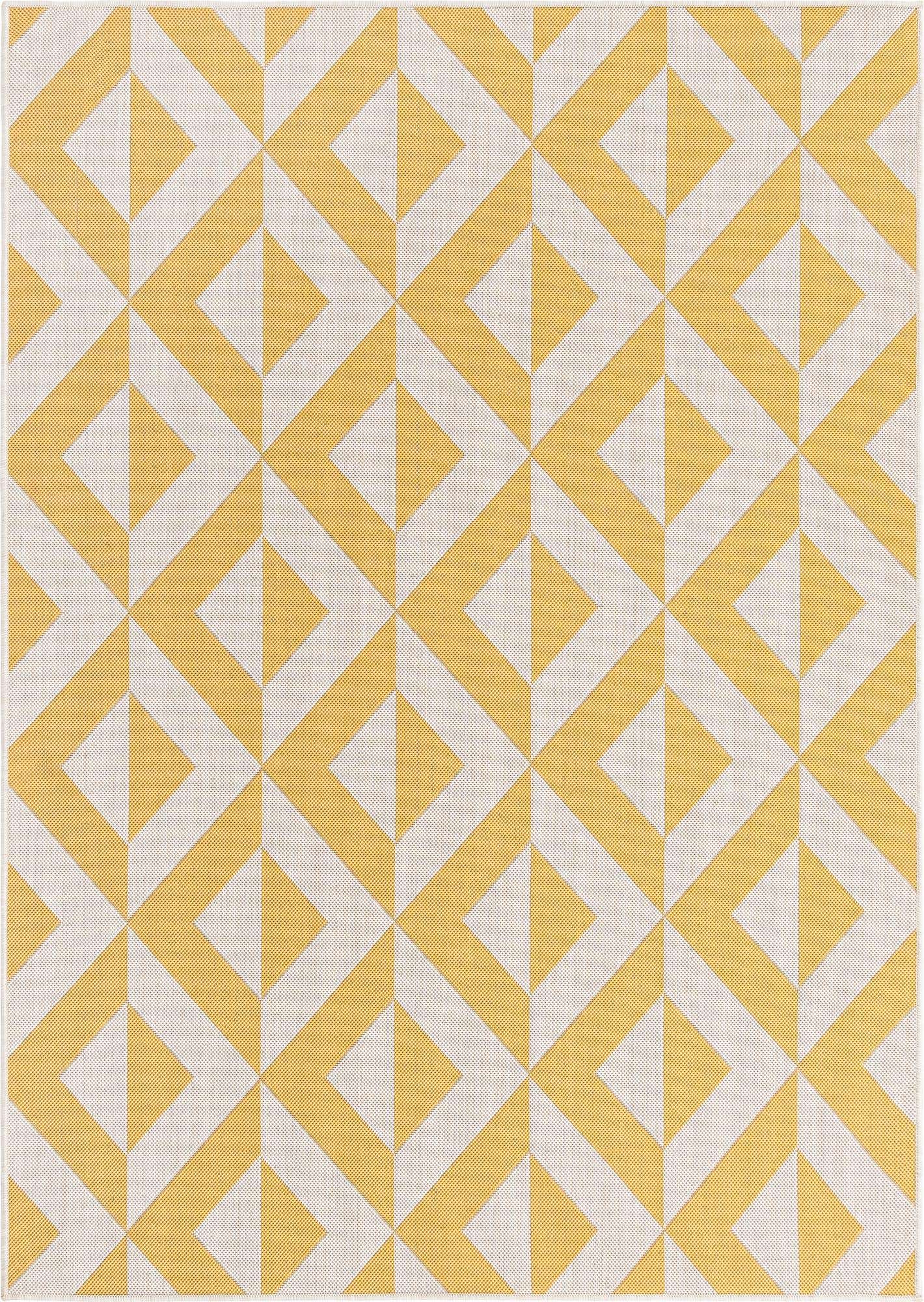 Custom Yellow Easy-Clean Jill Zarin Indoor / Outdoor Rug