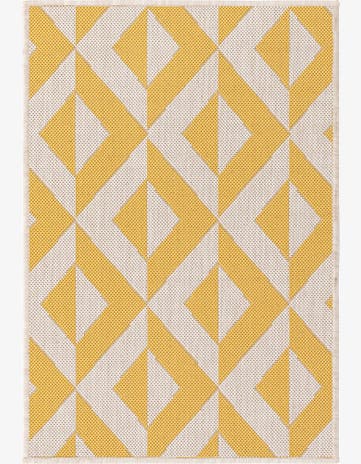 Yellow Easy-Clean Jill Zarin Napa Indoor / Outdoor Rug