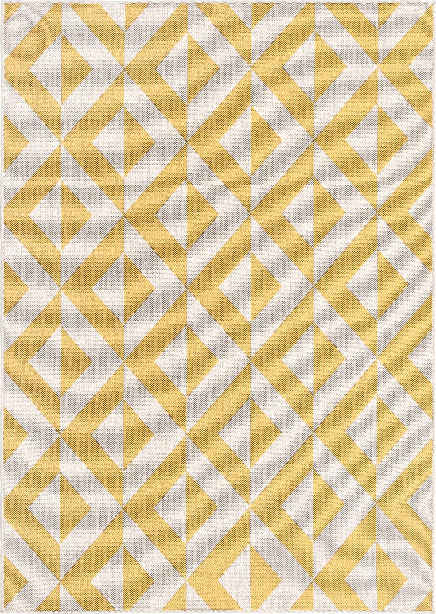 Custom Yellow  Washable Jill Zarin Indoor / Outdoor Rug