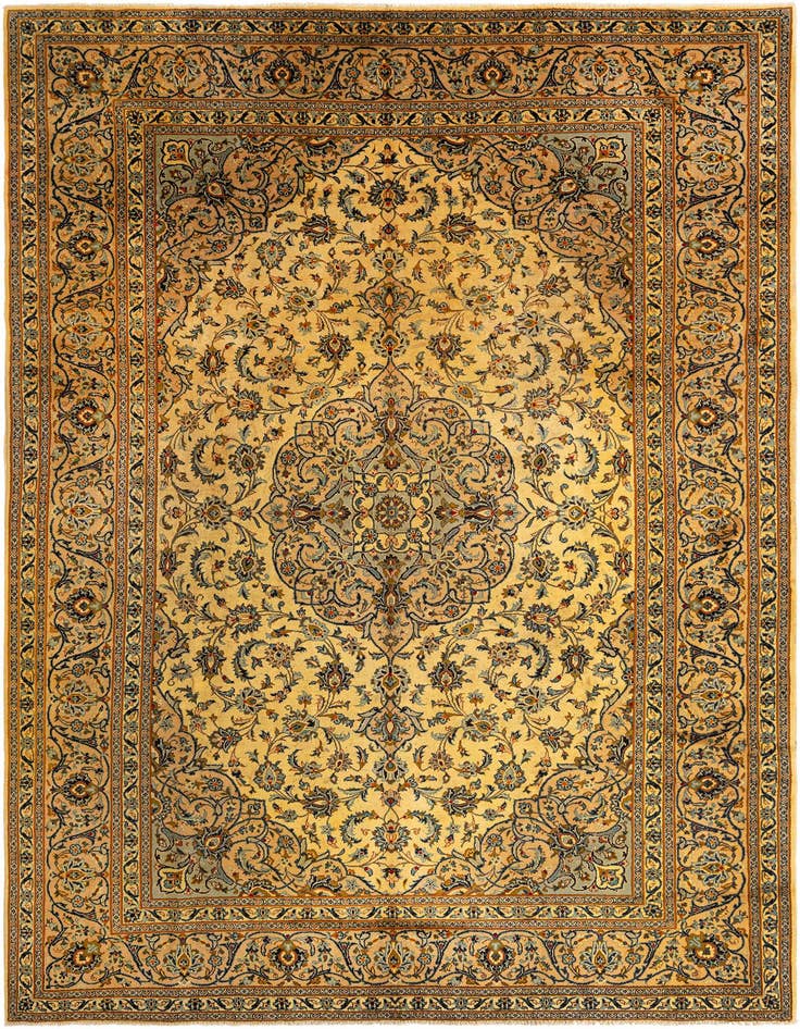 Detail image of 9' 5 x 13' Kashan Wool Rug