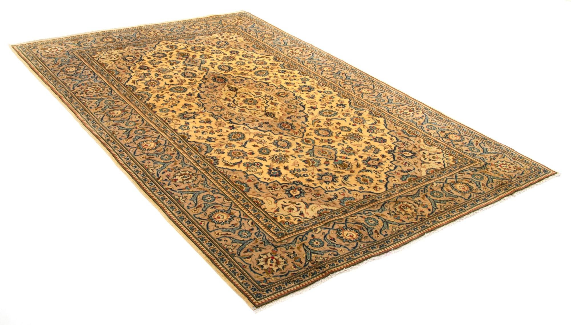8' x 11' 10 Hand Knotted Kashan Persian Wool Rug