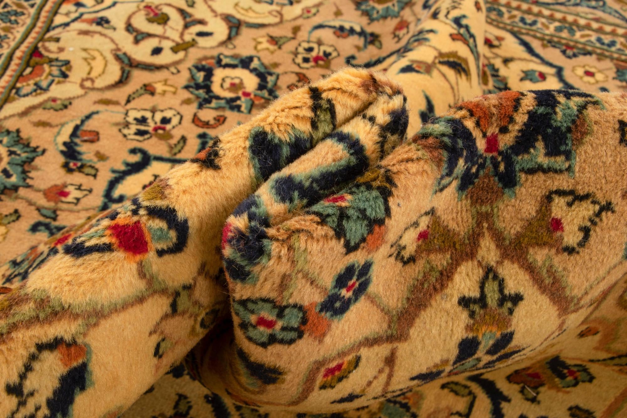 8' x 11' 10 Hand Knotted Kashan Persian Wool Rug