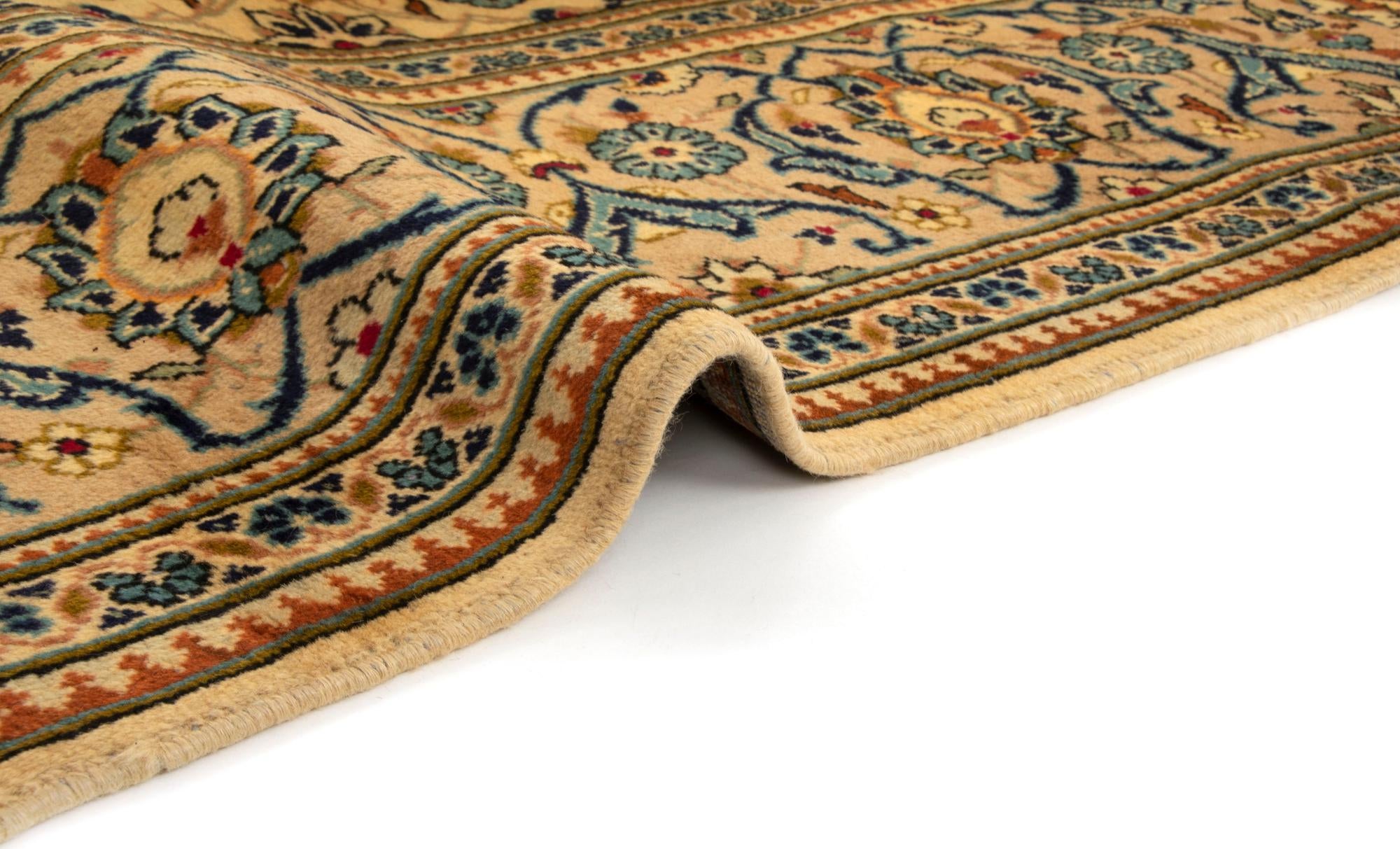 8' x 11' 10 Hand Knotted Kashan Persian Wool Rug