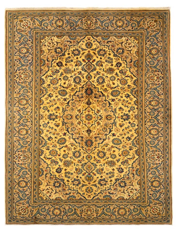 Detail image of 8' x 11' 10 Hand Knotted Kashan Persian Wool Rug