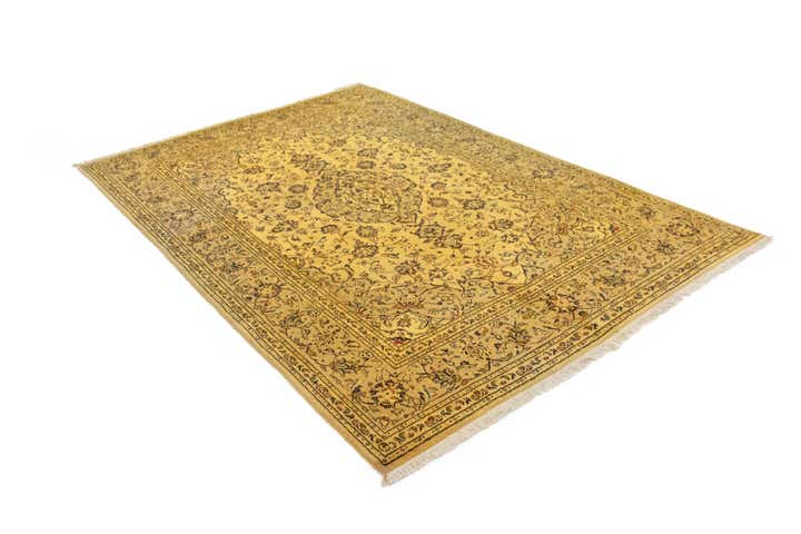 6' 6 x 9' 7 Hand Knotted Kashan Persian Wool Rug