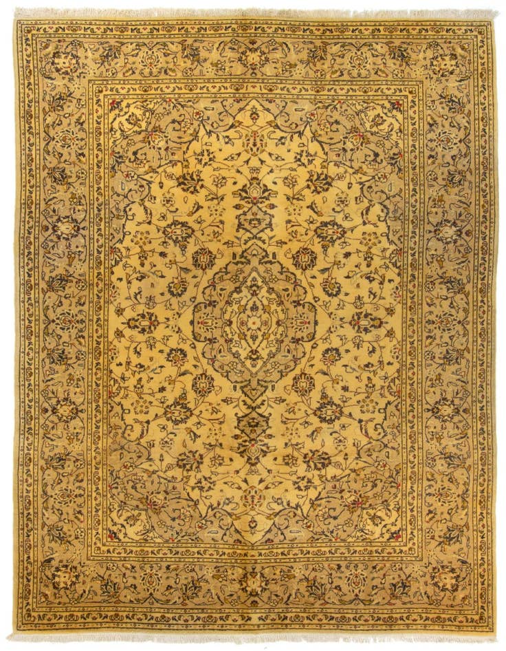 Detail image of 6' 6 x 9' 7 Hand Knotted Kashan Persian Wool Rug
