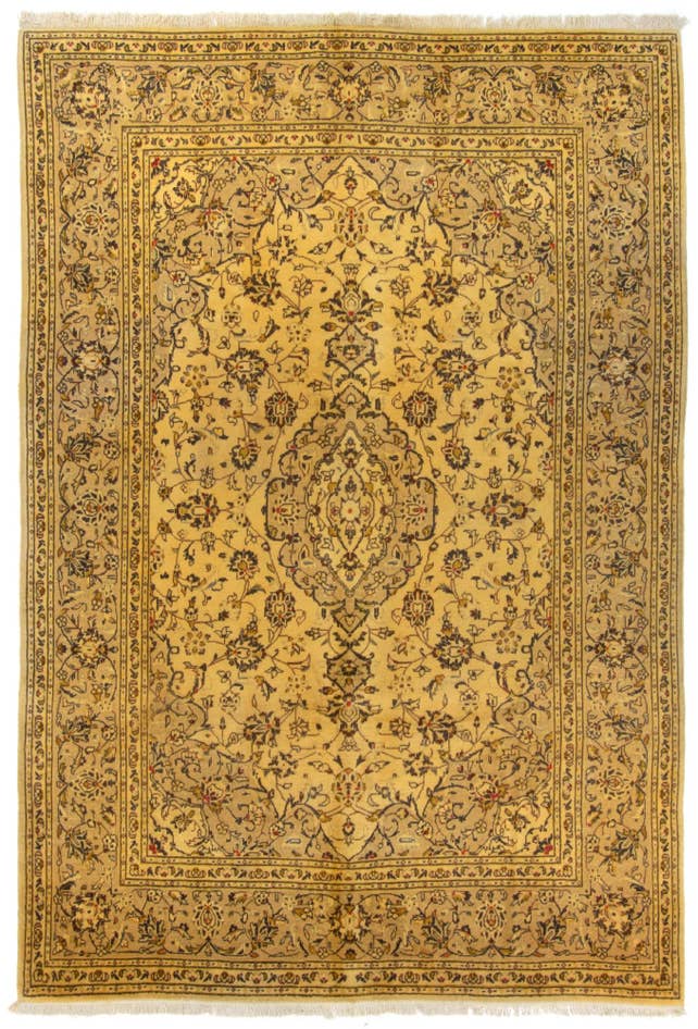 Detail image of 6' 6 x 9' 7 Hand Knotted Kashan Persian Wool Rug