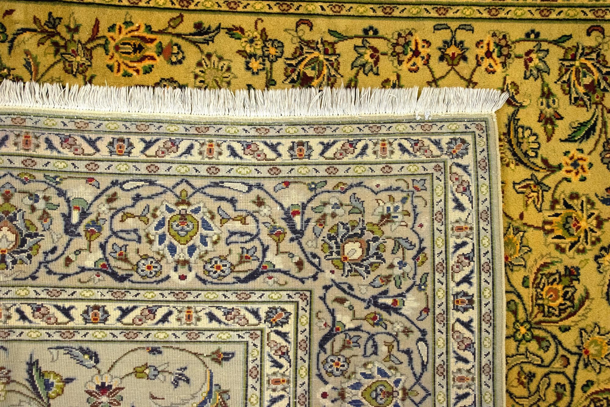8' 1 x 11' 1 Hand Knotted Kashan Persian Wool Rug