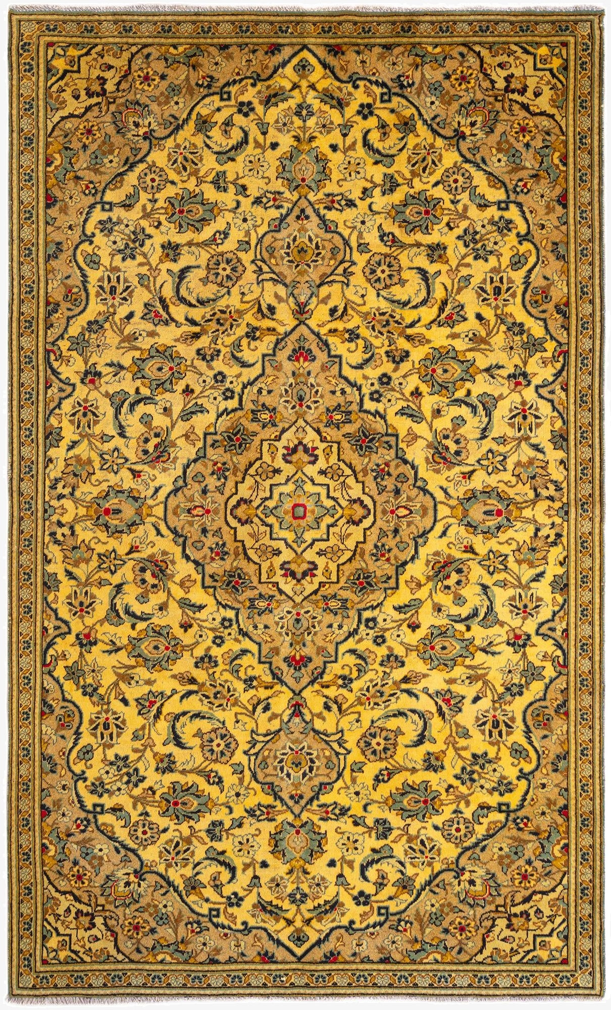 165cm x 275cm Kashan Wool Rug