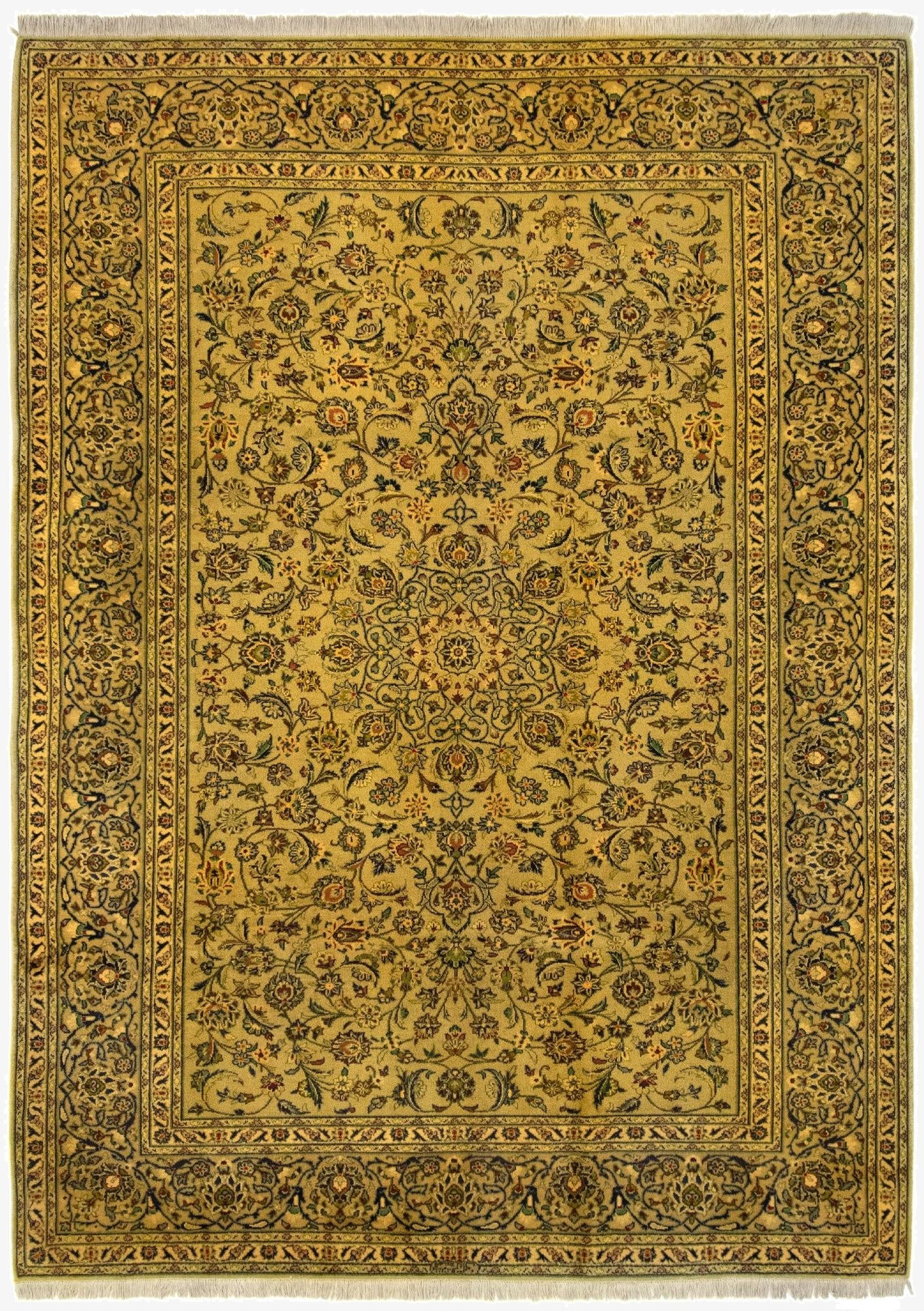 8' 1 x 11' 1  Hand Knotted Kashan Persian Wool Rug