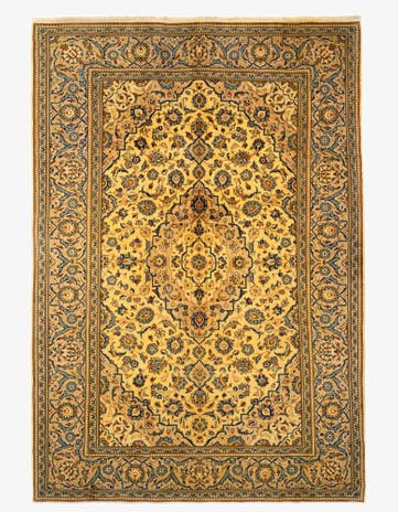 8' x 11' 10 Hand Knotted Kashan Persian Wool Rug