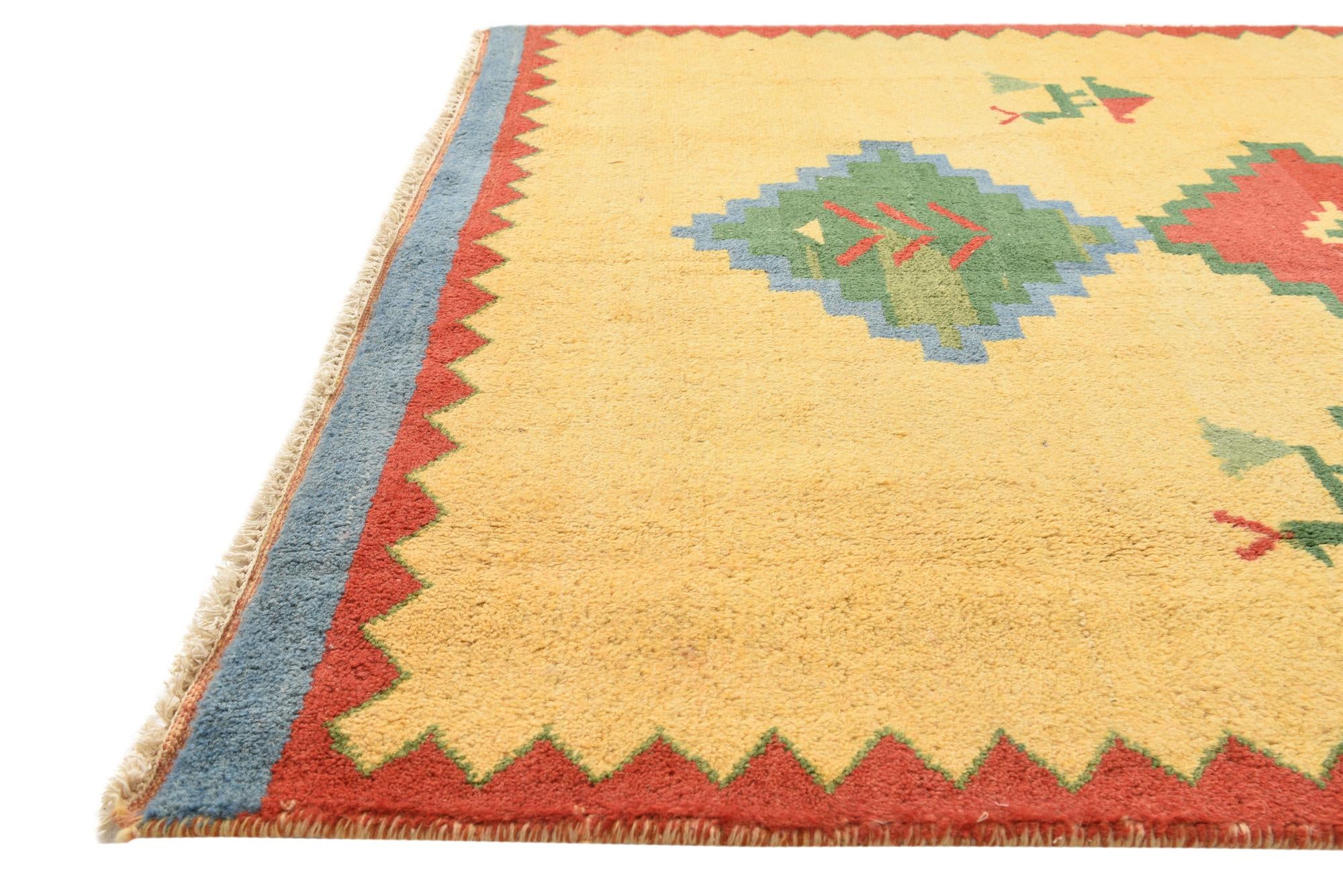 4' 9 x 5' 1 Hand Knotted Kashkuli Gabbeh Wool Rug