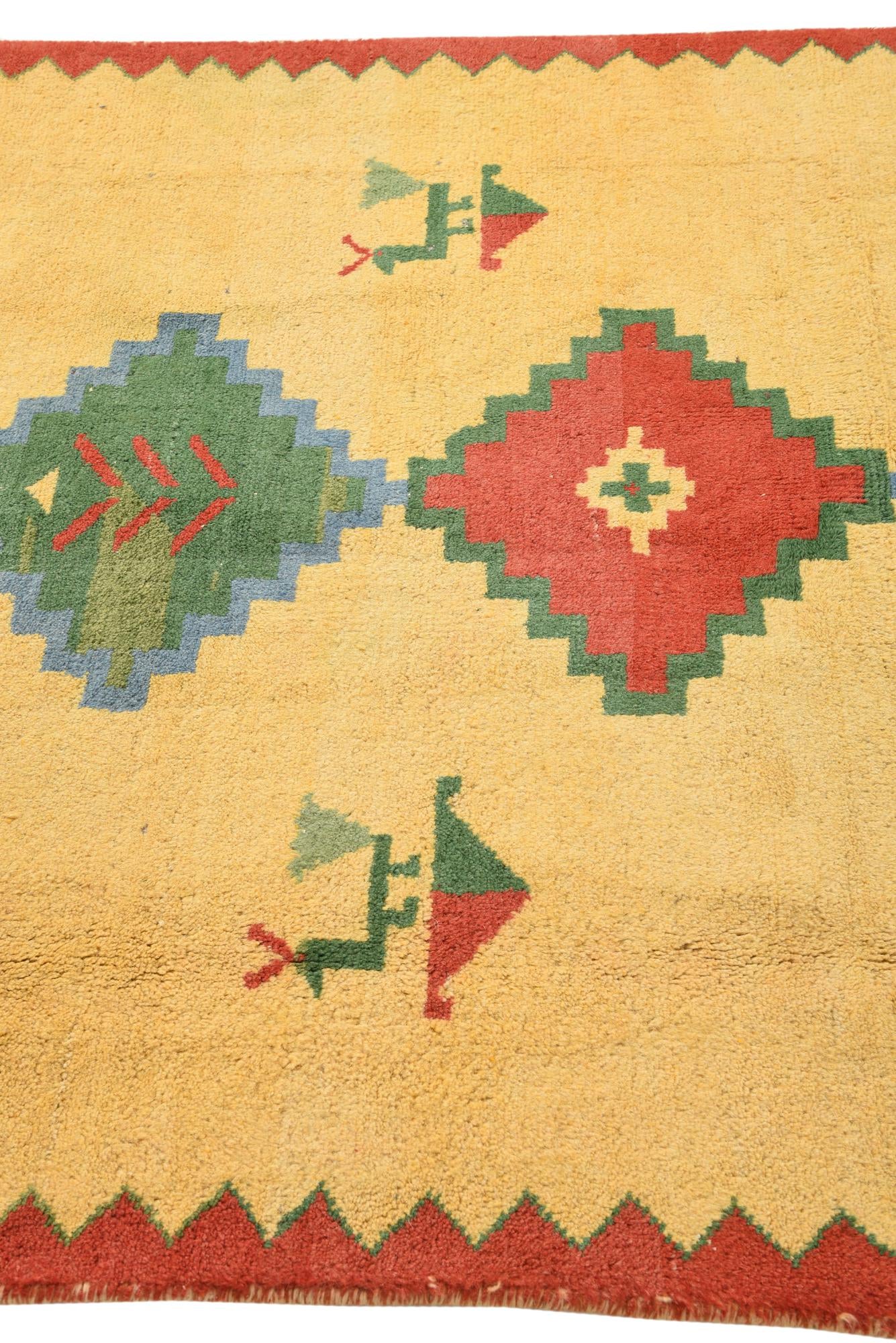 4' 9 x 5' 1 Hand Knotted Kashkuli Gabbeh Wool Rug