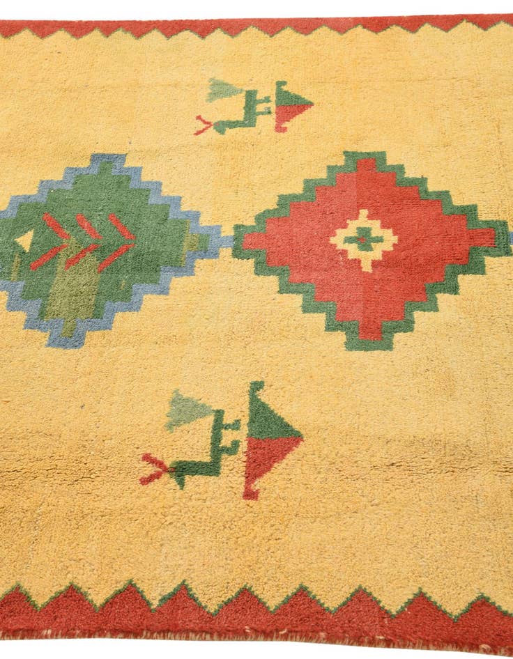 Detail image of 4' 9 x 5' 1  Hand Knotted Kashkuli Gabbeh Wool Rug