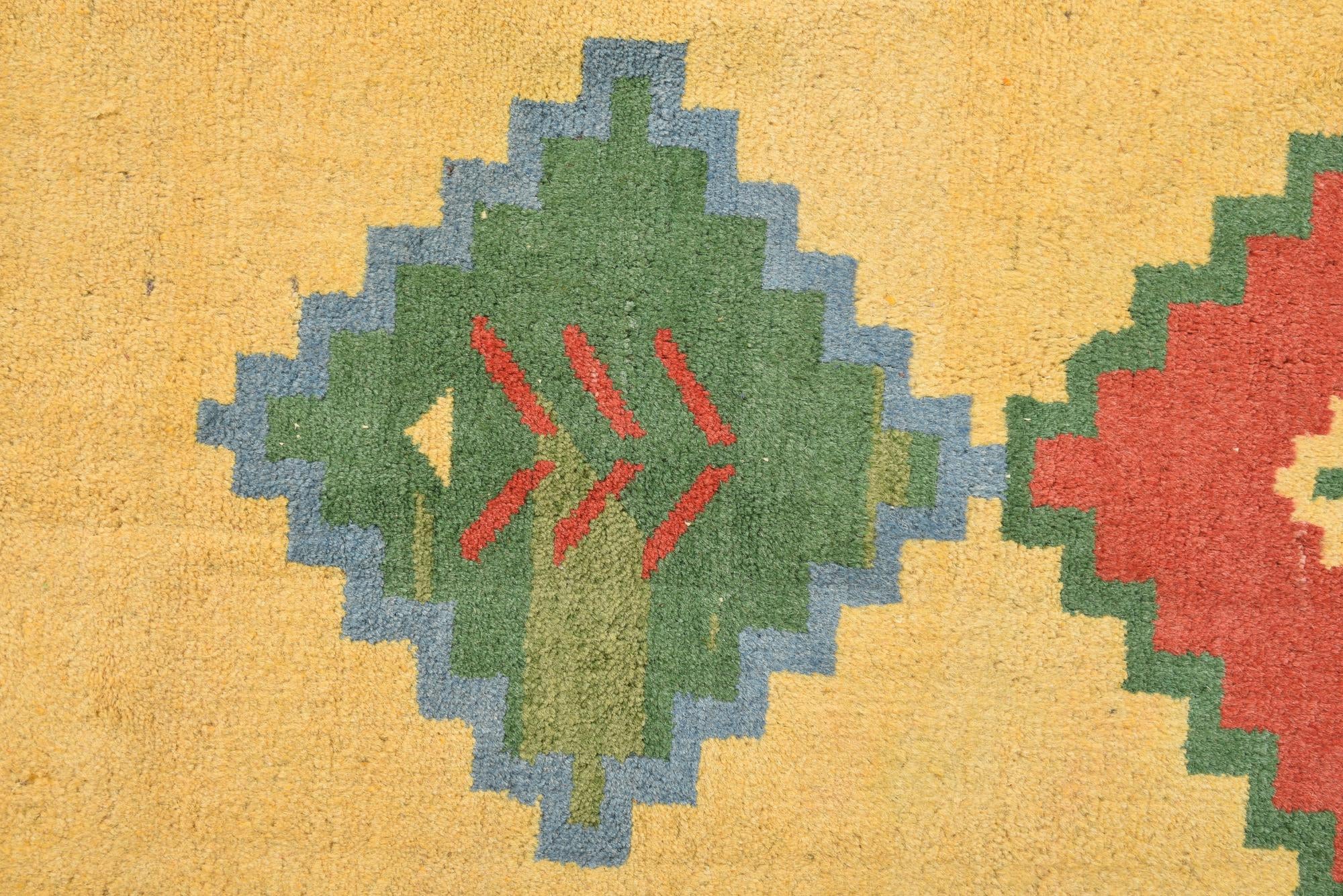 4' 9 x 5' 1 Hand Knotted Kashkuli Gabbeh Wool Rug