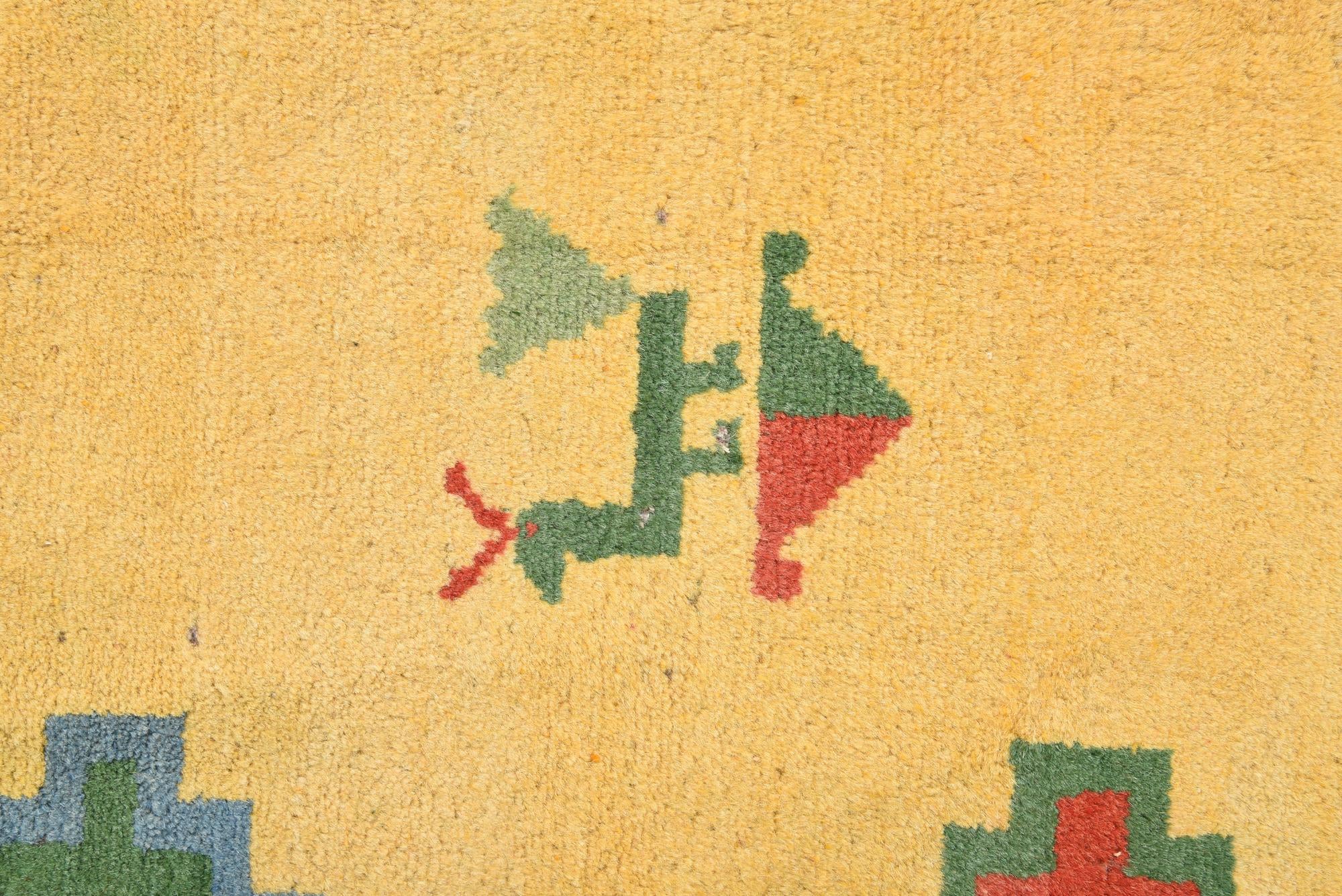 4' 9 x 5' 1 Hand Knotted Kashkuli Gabbeh Wool Rug