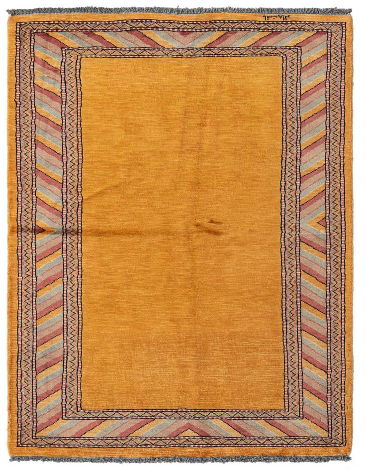 Detail image of 3' 2 x 4' 10 Hand Knotted Kashkuli Gabbeh Oriental Wool Rug