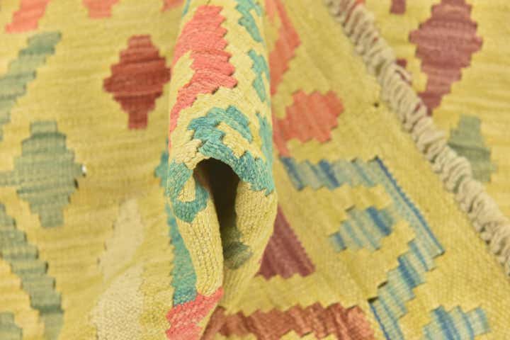 2' 10 x 4' Hand Woven Kilim Maymana Wool Rug