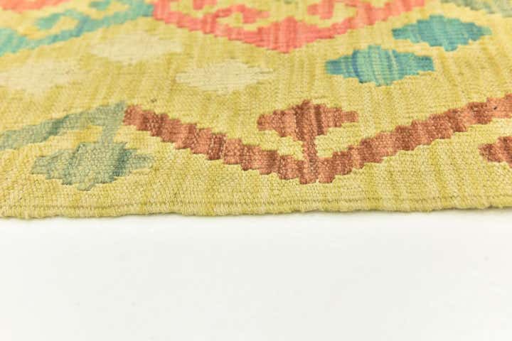 2' 10 x 4' Hand Woven Kilim Maymana Wool Rug