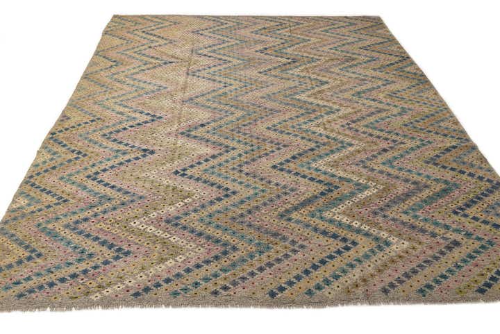 10' 5 x 12' 6 Hand Woven Kilim Modern Wool Rug
