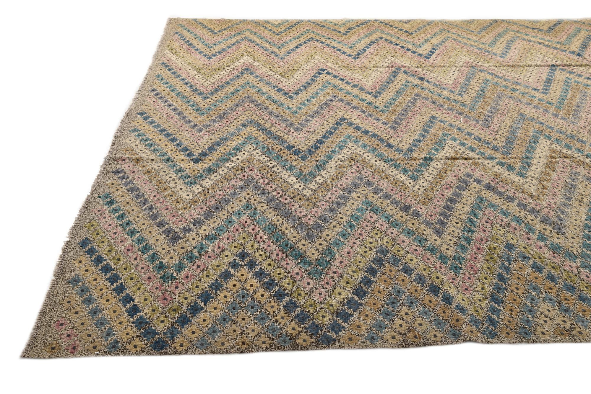 10' 5 x 12' 6 Hand Woven Kilim Modern Wool Rug