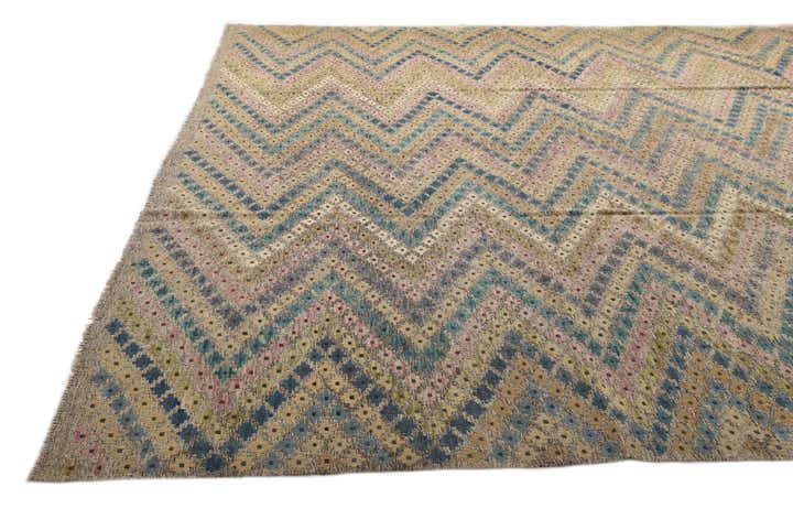 10' 5 x 12' 6 Hand Woven Kilim Modern Wool Rug