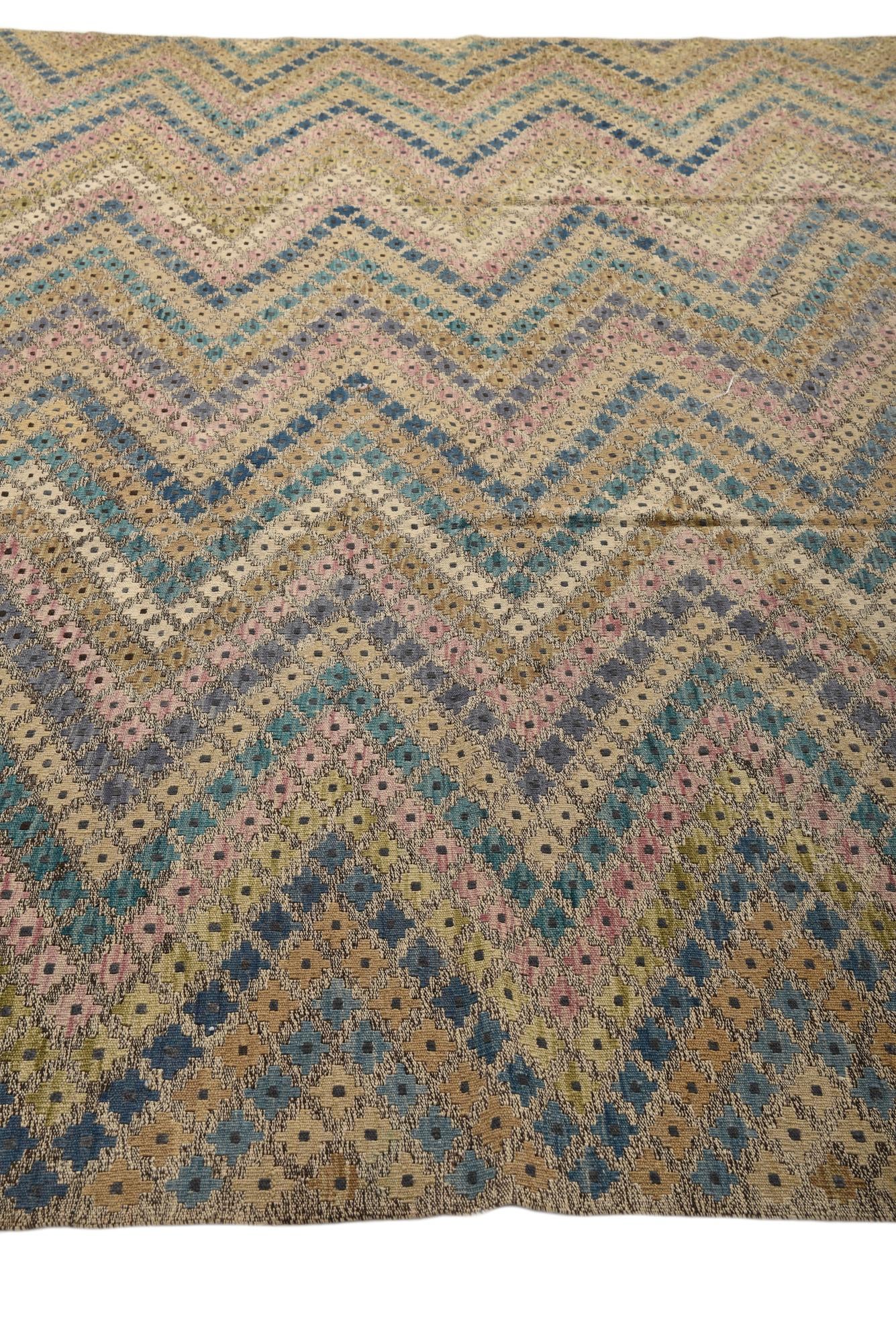 10' 5 x 12' 6 Hand Woven Kilim Modern Wool Rug