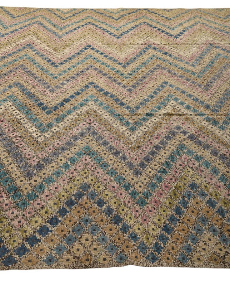 Detail image of 10' 5 x 12' 6  Hand Woven Kilim Modern Wool Rug