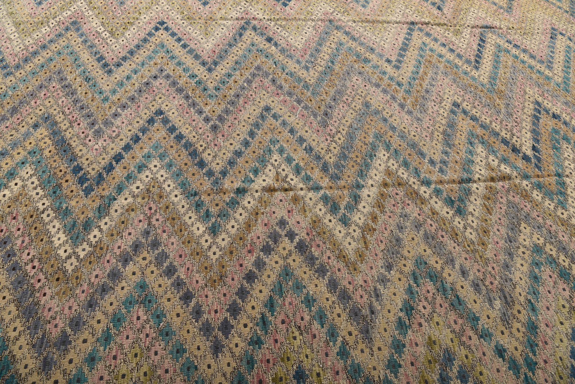 10' 5 x 12' 6 Hand Woven Kilim Modern Wool Rug