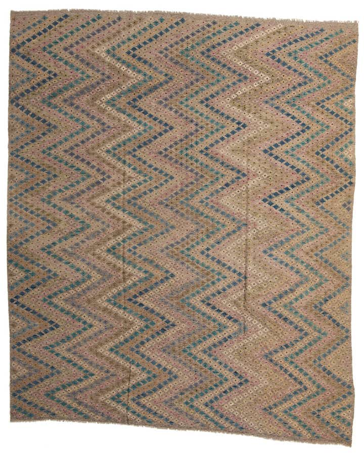 10' 5 x 12' 6 Hand Woven Kilim Modern Wool Rug