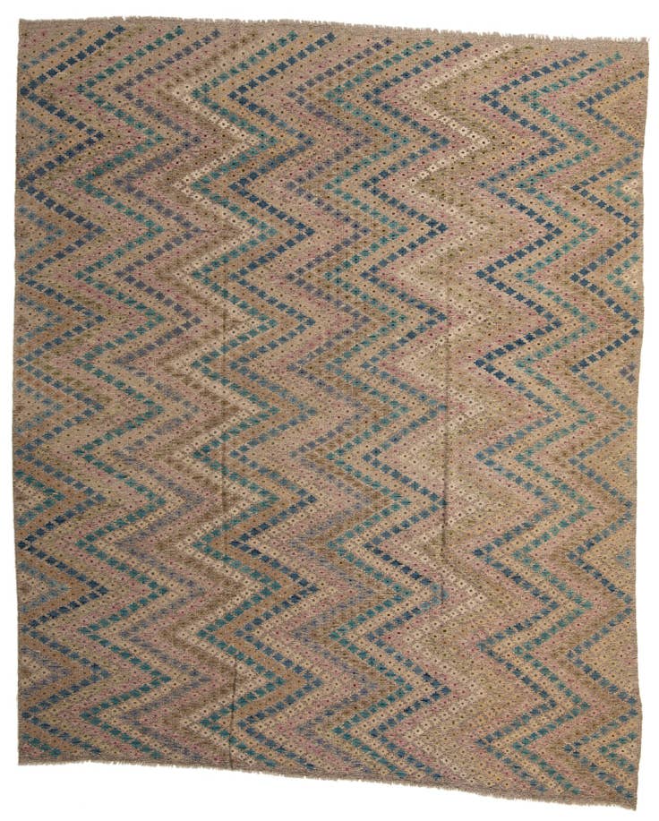 Detail image of 10' 5 x 12' 6 Hand Woven Kilim Modern Wool Rug
