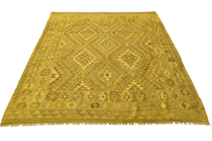 Detail image of 5' 3 x 6' 4 Hand Woven Kilim Modern Wool Rug