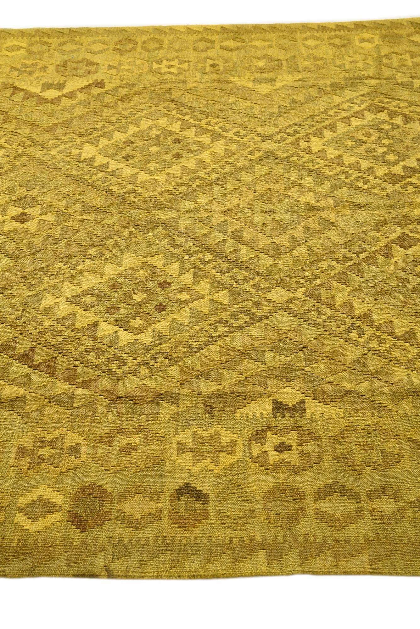 5' 3 x 6' 4 Hand Woven Kilim Modern Wool Rug