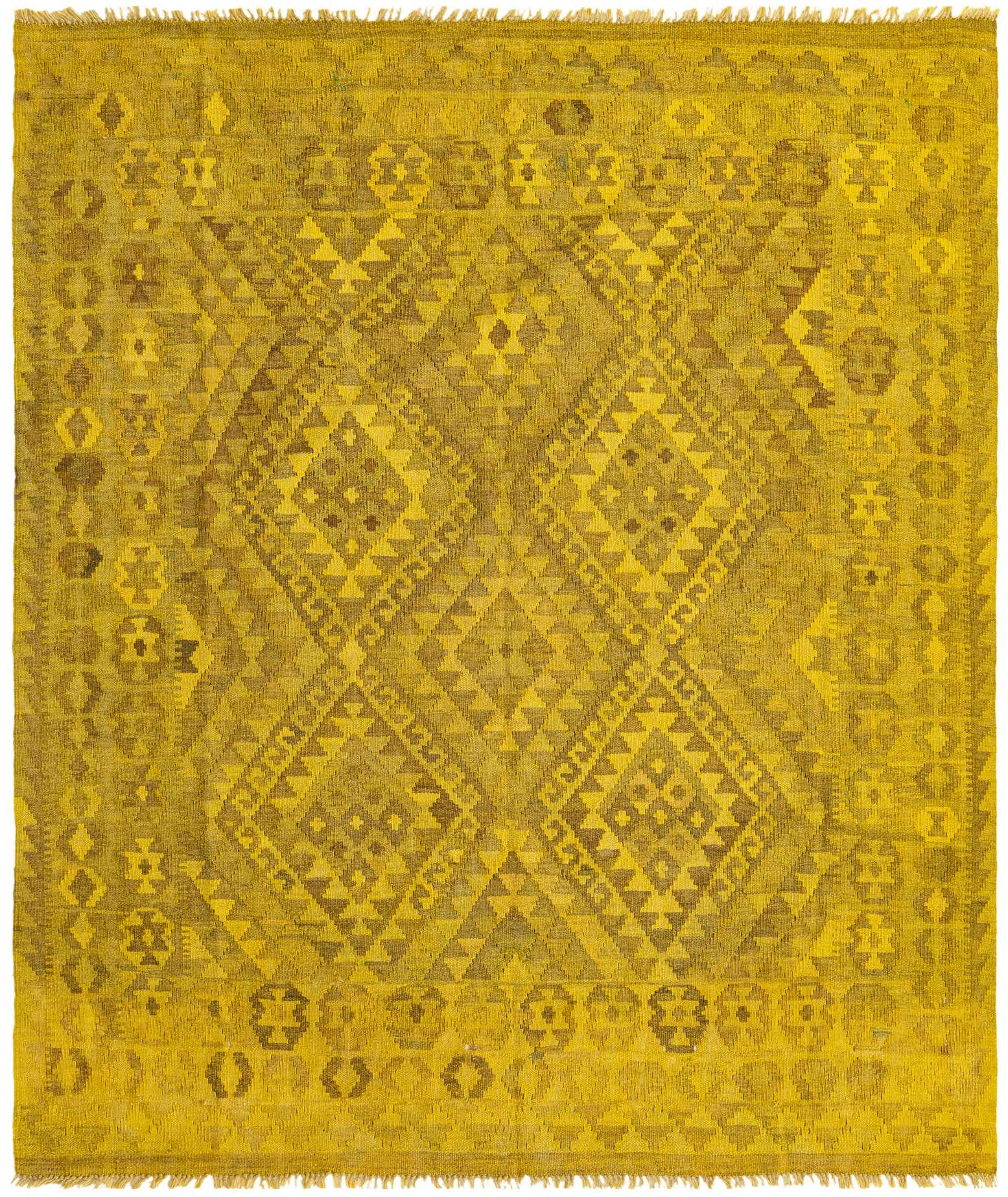 5' 3 x 6' 4 Hand Woven Kilim Modern Wool Rug