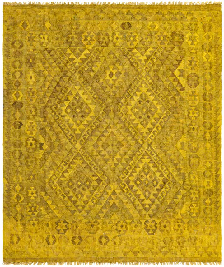 5' 3 x 6' 4 Hand Woven Kilim Modern Wool Rug
