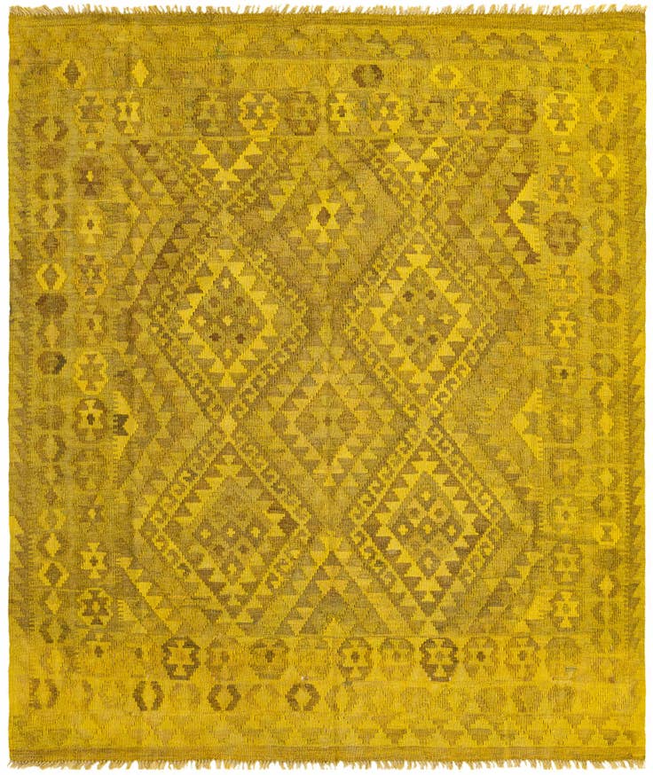 Detail image of 5' 3 x 6' 4 Hand Woven Kilim Modern Wool Rug