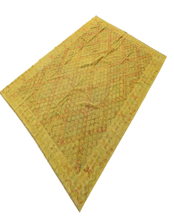 Detail image of 6' x 8' 1 Hand Woven Kilim Modern Wool Rug