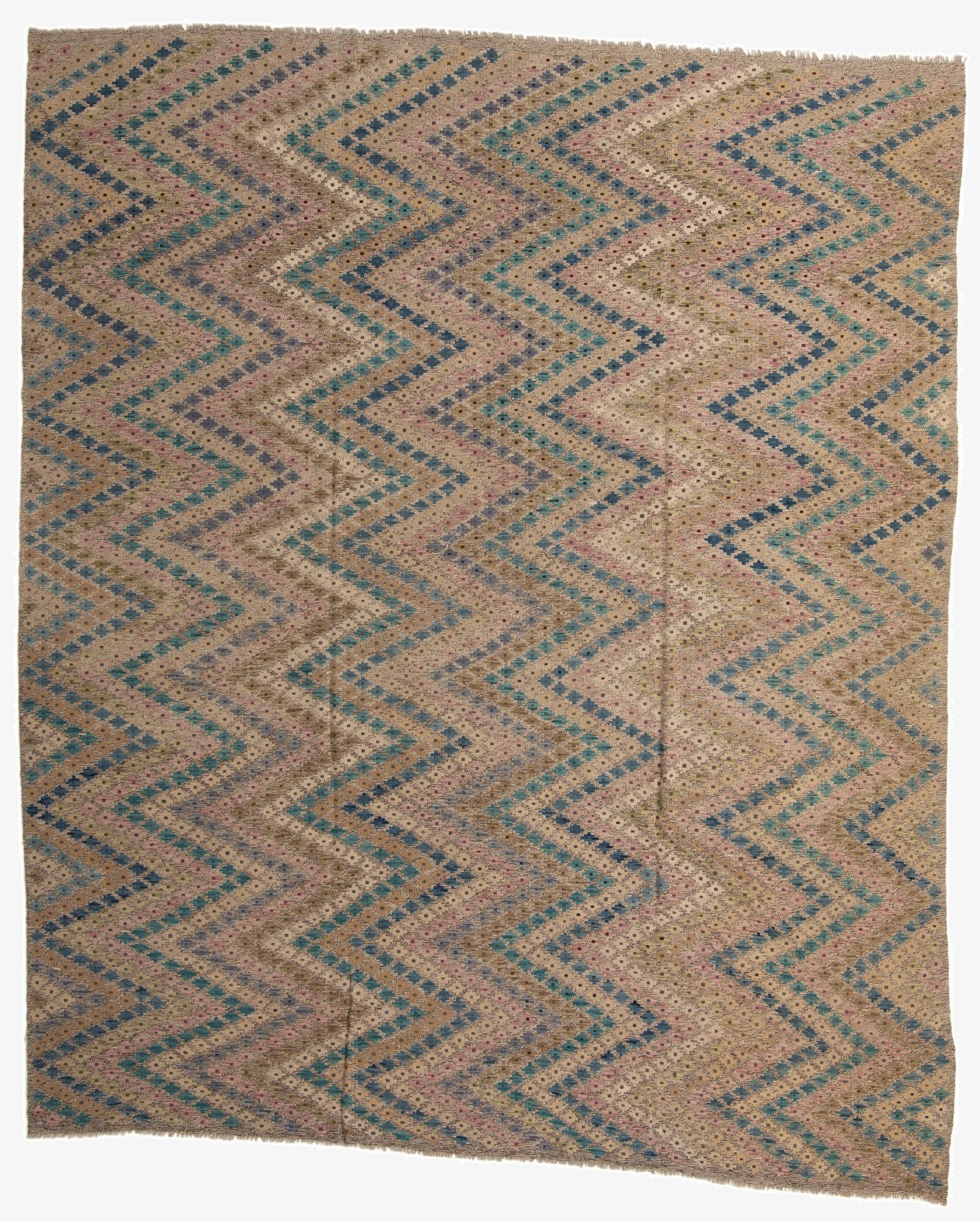 10' 5 x 12' 6  Hand Woven Kilim Modern Wool Rug