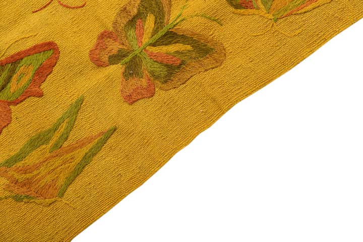 4' 9 x 6' 6 Hand Woven Kilim Suzani Wool Rug