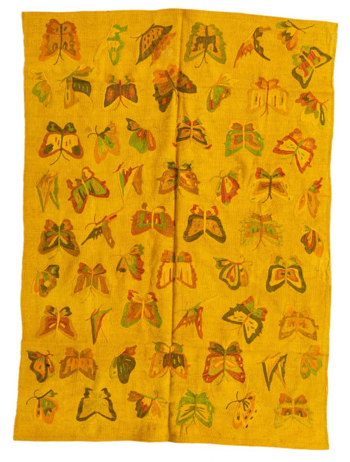 4' 9 x 6' 6 Hand Woven Kilim Suzani Wool Rug