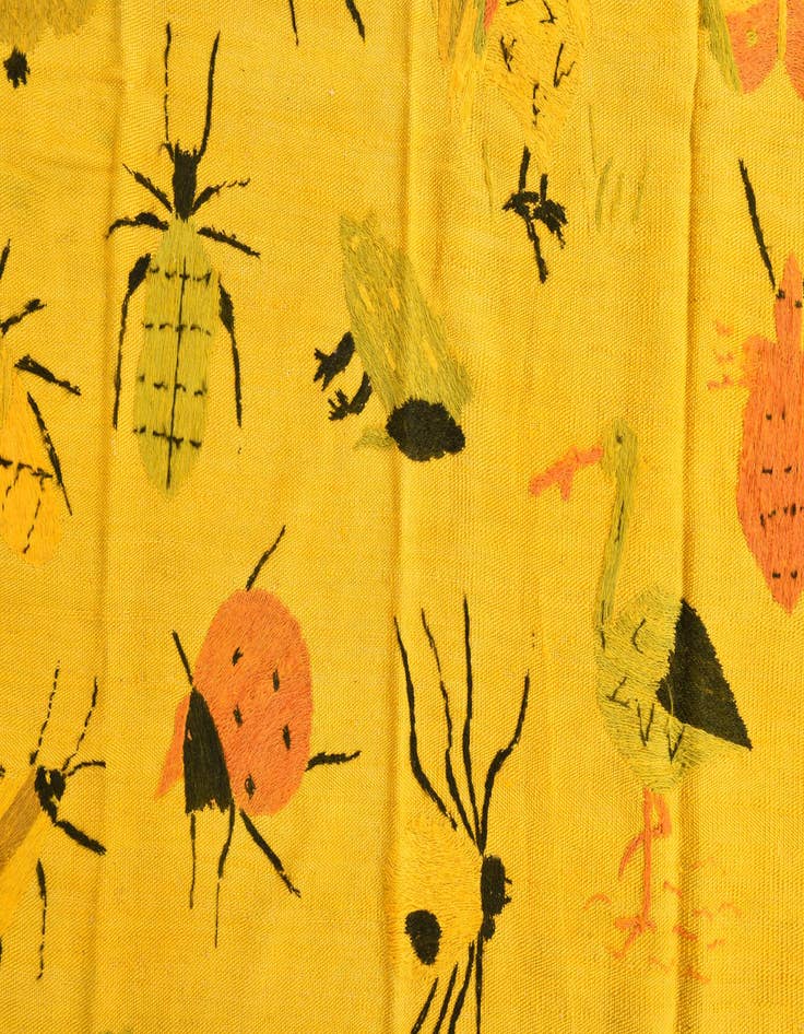 Detail image of 4' 5 x 6'  Hand Woven Kilim Suzani Wool Rug