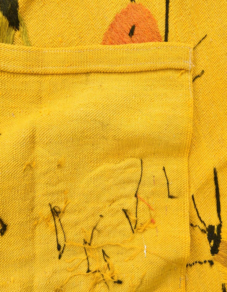 Detail image of 4' 5 x 6'  Hand Woven Kilim Suzani Wool Rug