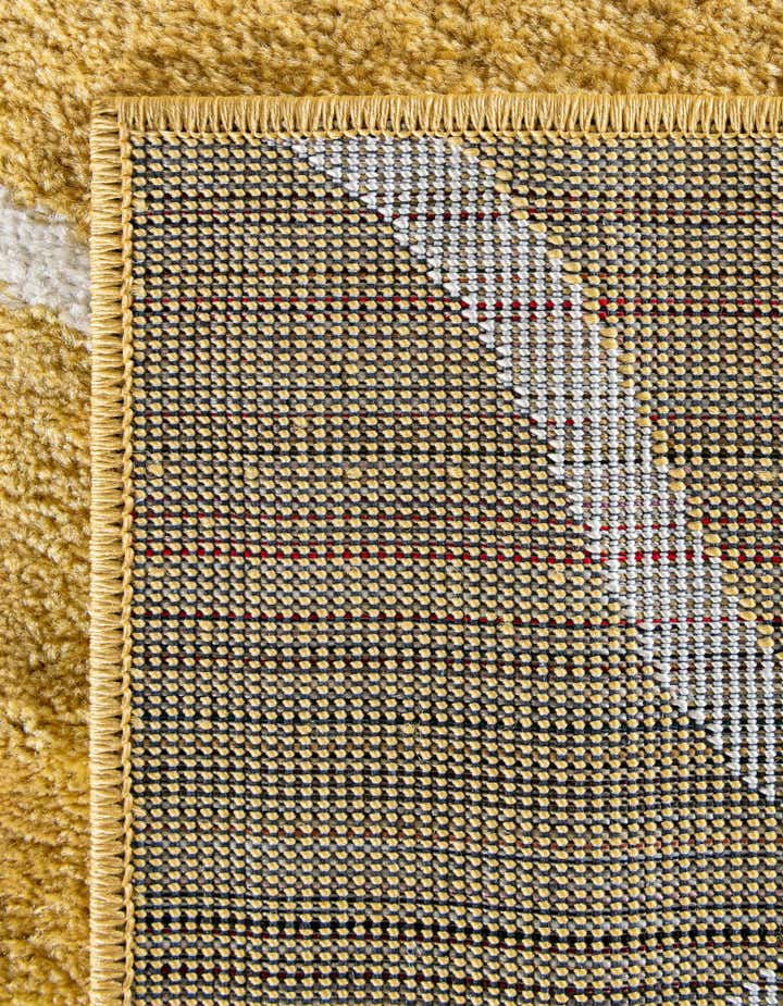 Custom Yellow Lattice Frieze Rug
