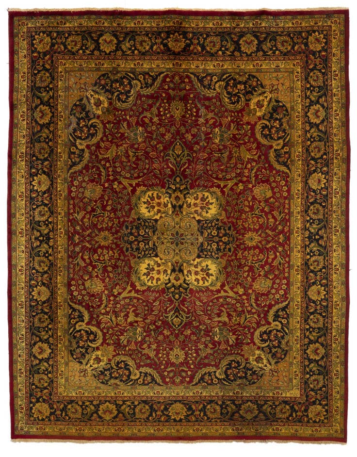 Detail image of 9' 9 x 12' 4 Hand Knotted Mashad Persian Wool Rug
